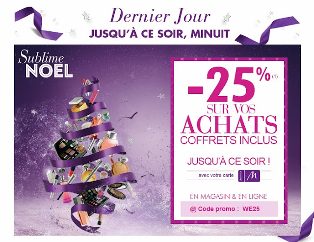 -25% sur le site Marionnaud jusqu'à minuit ce soir code promo 