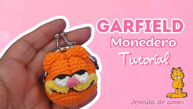 TEJE MONEDEROS CREATIVOS Un Bello Modelo de Garfield a Crochet