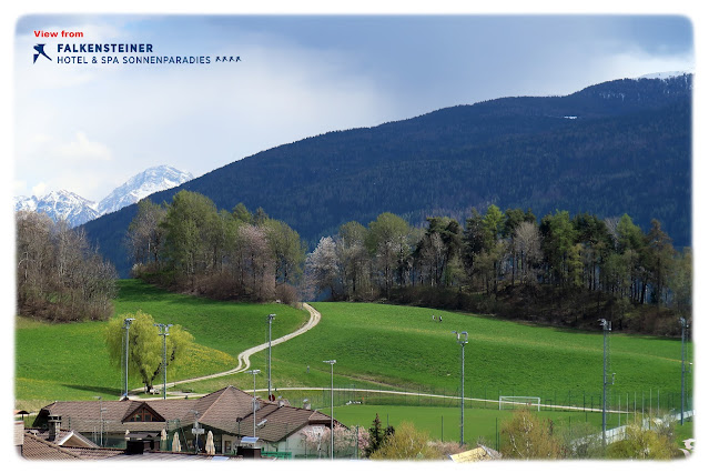 Fin utsikt fra Falkensteiner Hotel Spa & Sonnenparadies i Terento i Syd-Tirol i Nord-Italia.