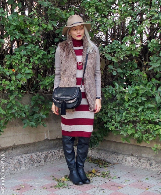 Stripes | Camel and Burgundy