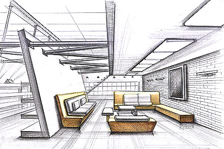 Home Office Design Ideas on Interior Design Sketches Inspiration With Simple Ideas   Rilex House