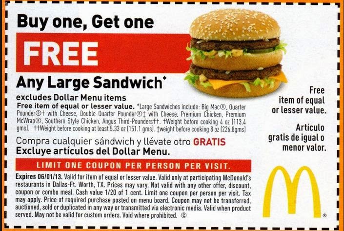 mcdonalds coupons