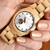 Casual Elegance with Glitter Nails & Jord Wood Watches