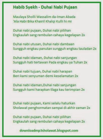 Lirik Duhai Nabi Pujaan  Download MP3