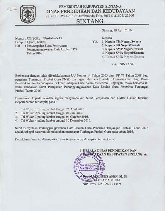 Contoh surat edaran dari dinas pendidikan  Contoh Surat