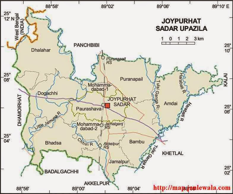 joypurhat sadar upazila map of bangladesh