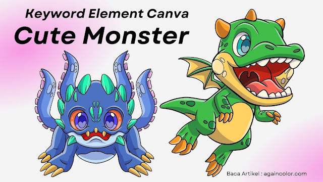 Keyword Element Canva Bertema Monster Lucu