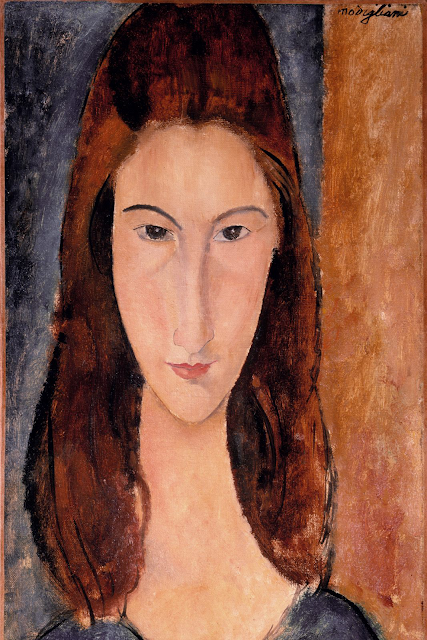 An expressionist portrait of Jeanne Hebuterne