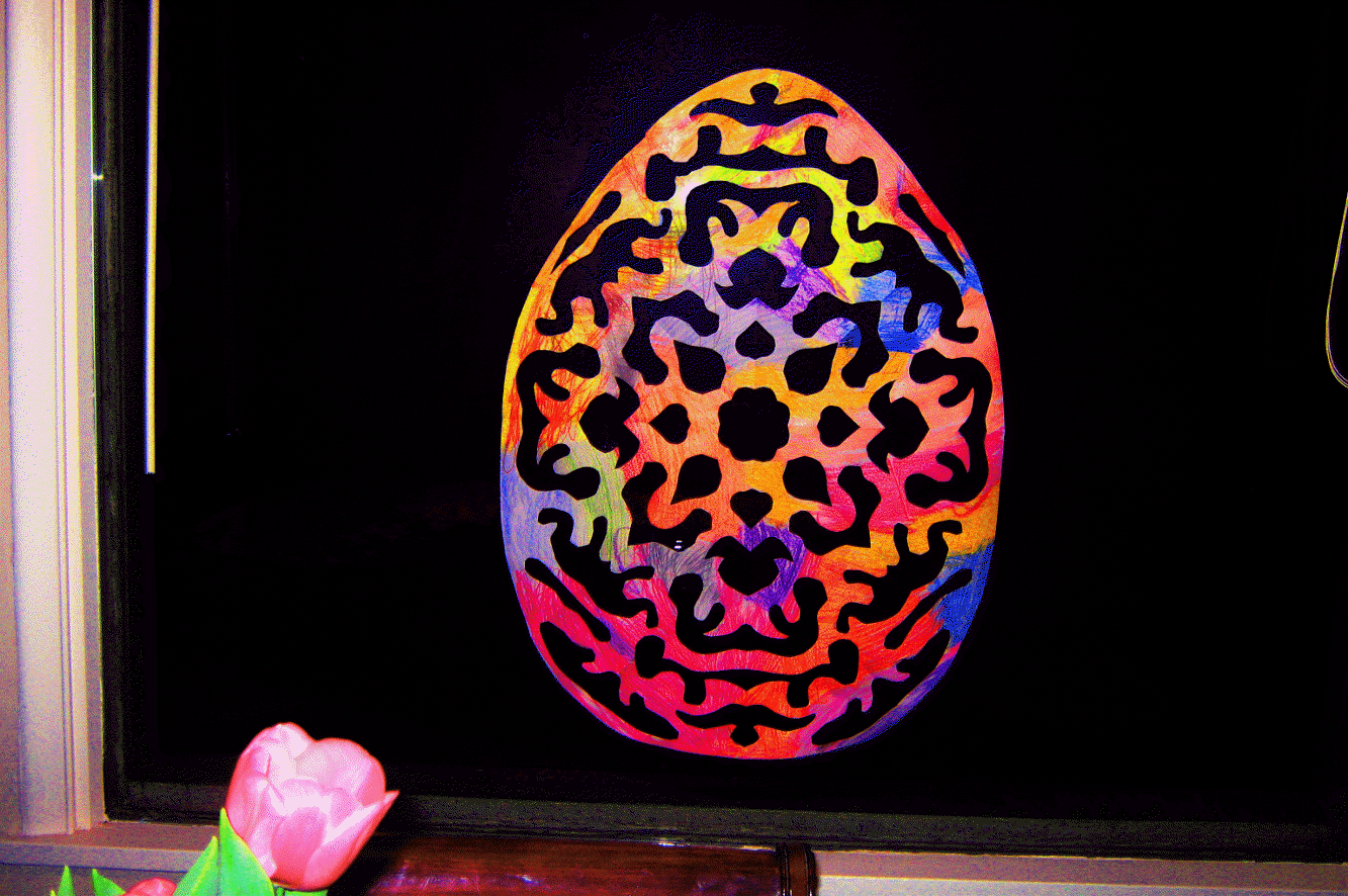 How to make a stained glass paper Easter egg