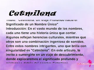 significado del nombre Cetmilena