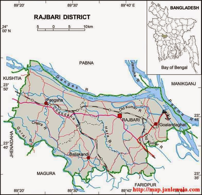 rajbari zila map of bangladesh