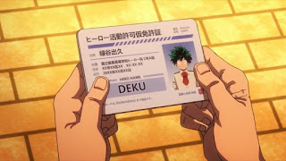 ヒーロー仮免許証 ヒロアカ 緑谷出久  かっこいい Midoriya Izuku デク DEKU 僕のヒーローアカデミア アニメ 僕のヒーローアカデミア My Hero Academia