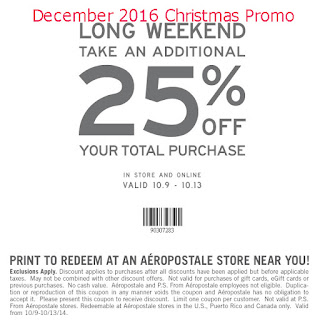 Aeropostale coupons december 2016