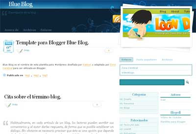 New Blogger XML Template : Blue Loon