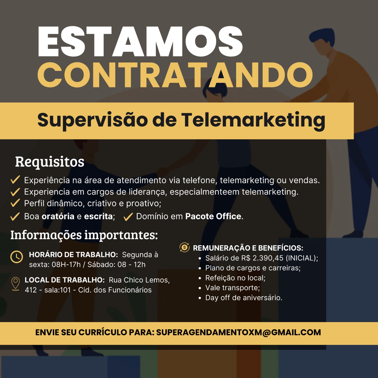 Vaga de Supervisão de Telemarketing em Fortaleza/CE