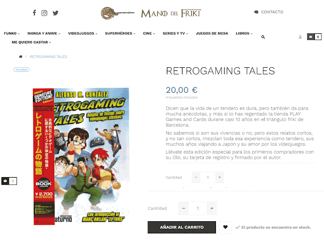 comprar Retrogaming Tales en tienda física cerca de Bilbao