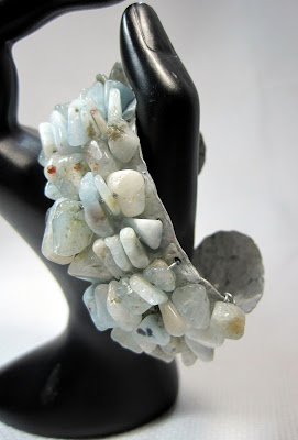 Hand Hammered Aquamarine Bracelet