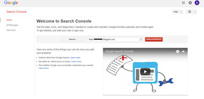 Search console add website