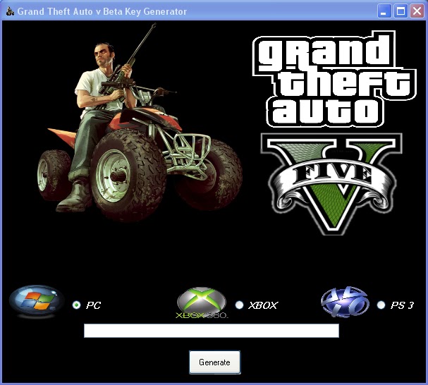 Grand Theft Auto V Beta Key Generator (PC, Xbox360 and PS3)