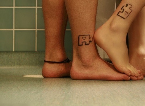 Matching couple tattoos so cute 1st of December time to crack open the