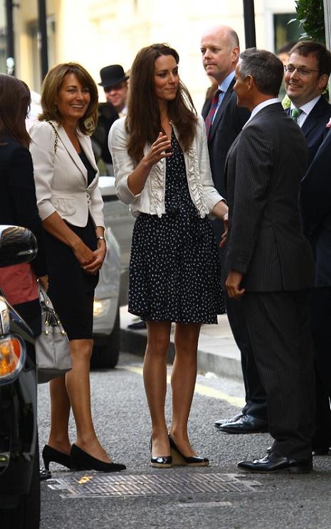 Kate Middleton arriving at Goring Hotel in London