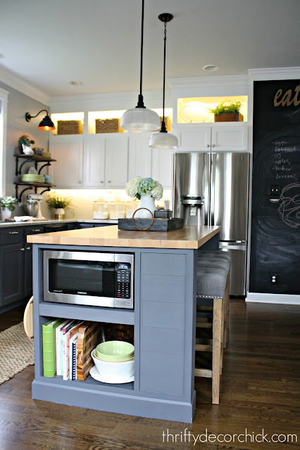 Microwave in kitchen island