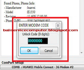 cara memasukkan kode unlock modem