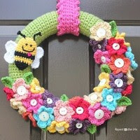 corona de primavera a crochet