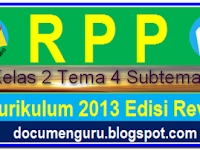 RPP Kelas 2 Tema 4 Subtema 2 Kurikulum 2013 Edisi Revisi