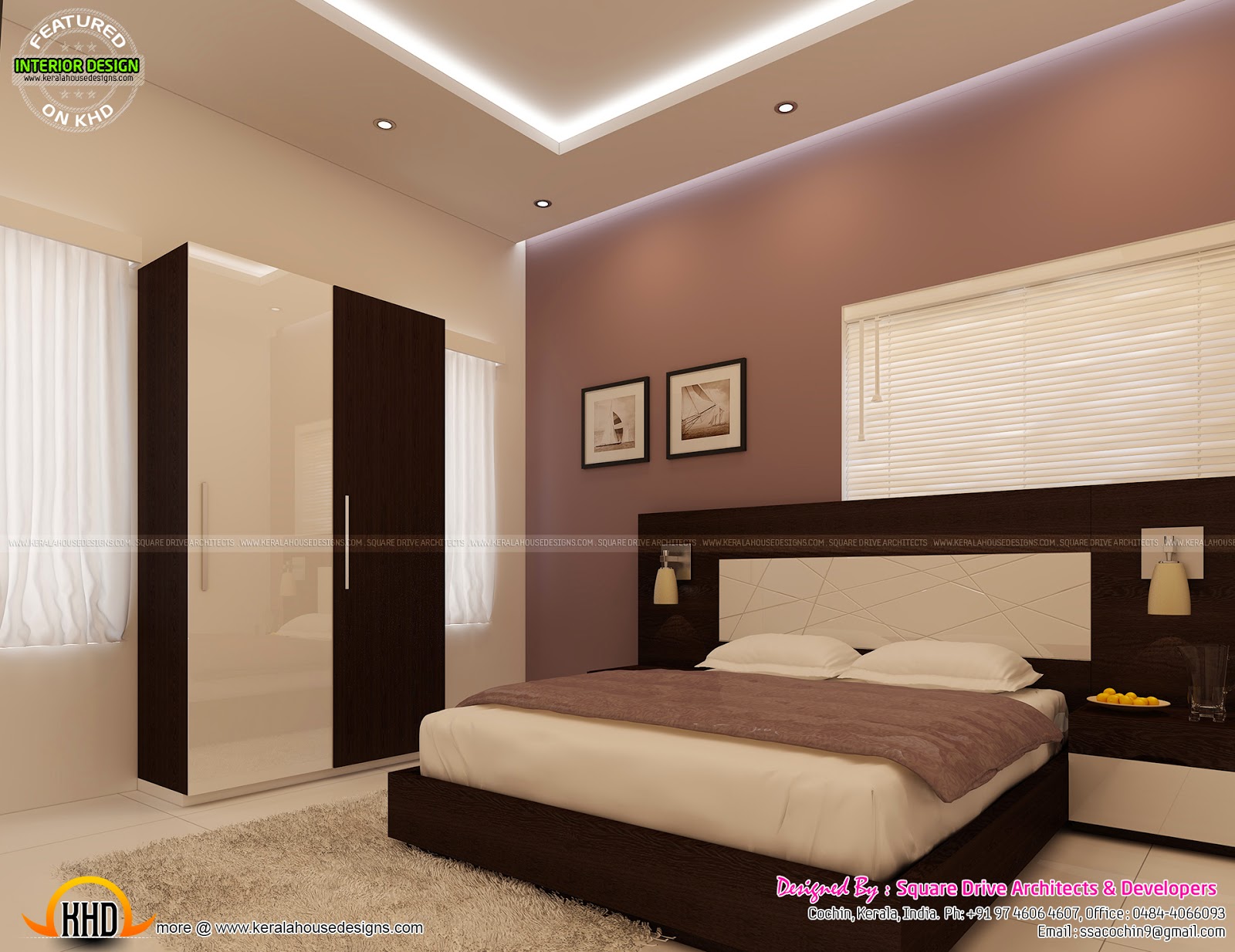  Bedroom  interior  decoration Kerala home  design  and floor 