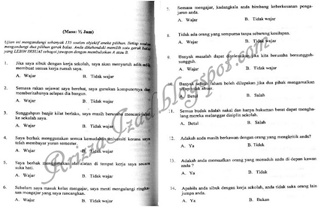 Rrizza Izad: Contoh Soalan MEdSI