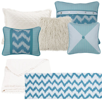 white diamond pattern linen quilt, Catalina bedding pillows, Mongolian Fur Pillow in White