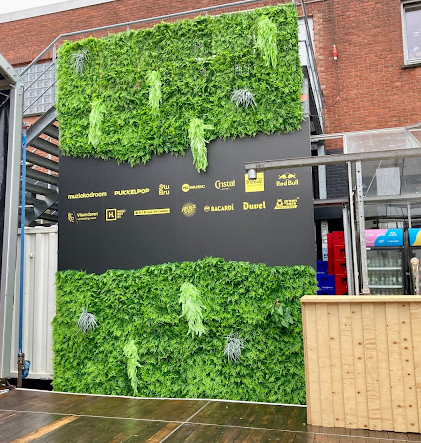 Groene wand voor verhuur of verkoop bij events ter afscheiding in Vlaanderen of België prijs op aanvraag