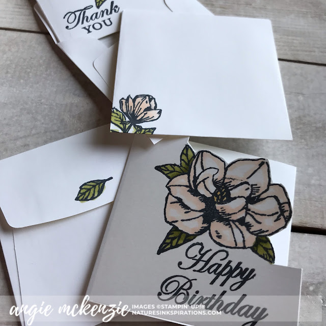 Mini Magnolia Blooms for Kylie's Demonstrator Training Blog Hop - July 2019 | 3x3 Magnolia Bloom cards | Nature's INKspirations by Angie McKenzie