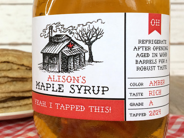 Custom Rectangle Sugar Shack Maple Syrup Labels