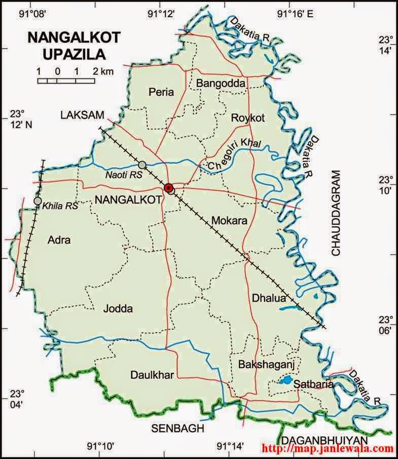 nangalkot upazila map of bangladesh