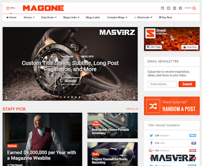  adalah template blogger yang indah dan cukup bagus [free] Template Blogger MagOne V6.2.7 Responsive News Magazine - Free Download