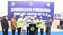 Danlantamal XII Pontianak Tekan Tombol Sirene Tanda Dimulai Groundbreaking Pembangunan RSAL Tingkat III Pontianak