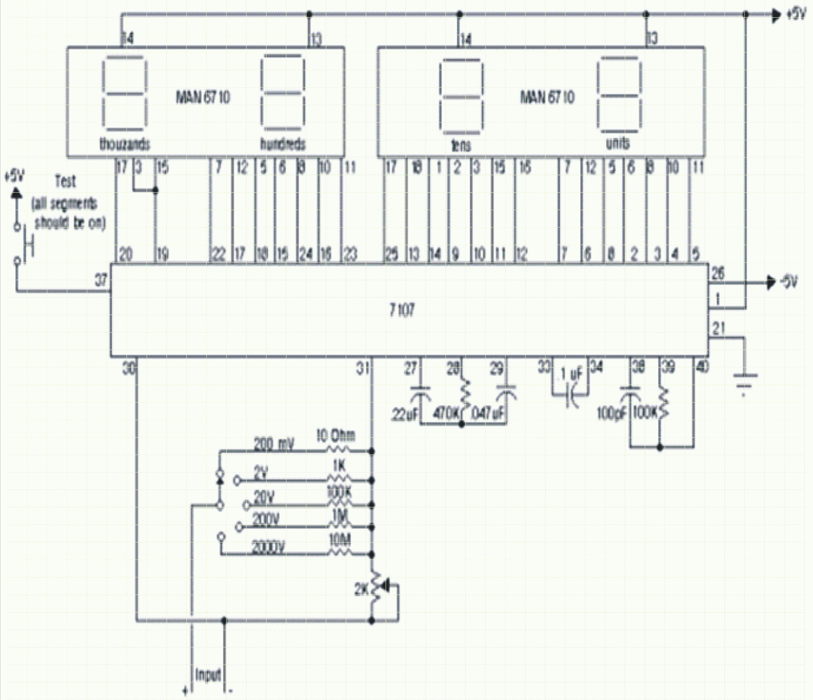 Digital Voltmeter Circuit 