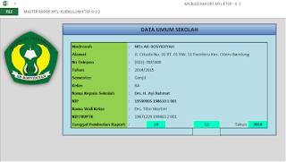 Input data sekolah Raport MTs