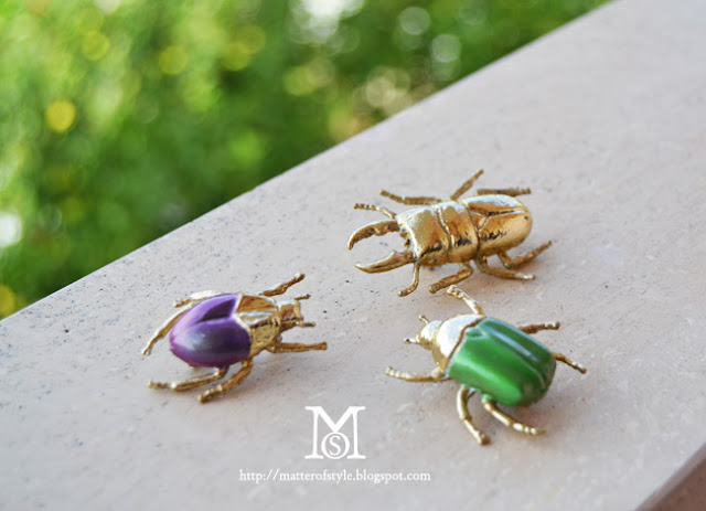 beetle brooch, diy, fashion diy, metallic foil