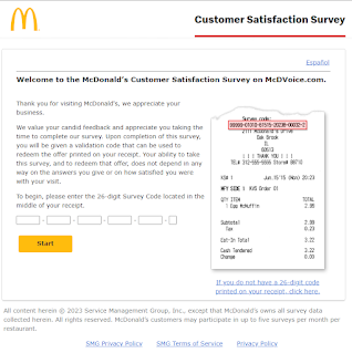 MCDVoice.Com – Free Sandwich – McDonald’s Feedback Survey