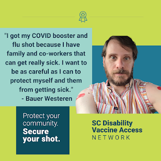 SC Disability Vaccine Access Network quote by and photo of Bauer Westeren