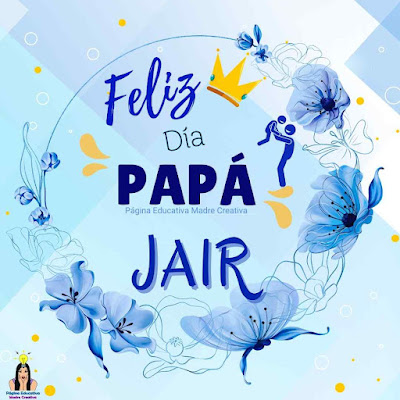 Solapín Feliz Día del Padre - Nombre Jair para imprimir gratis