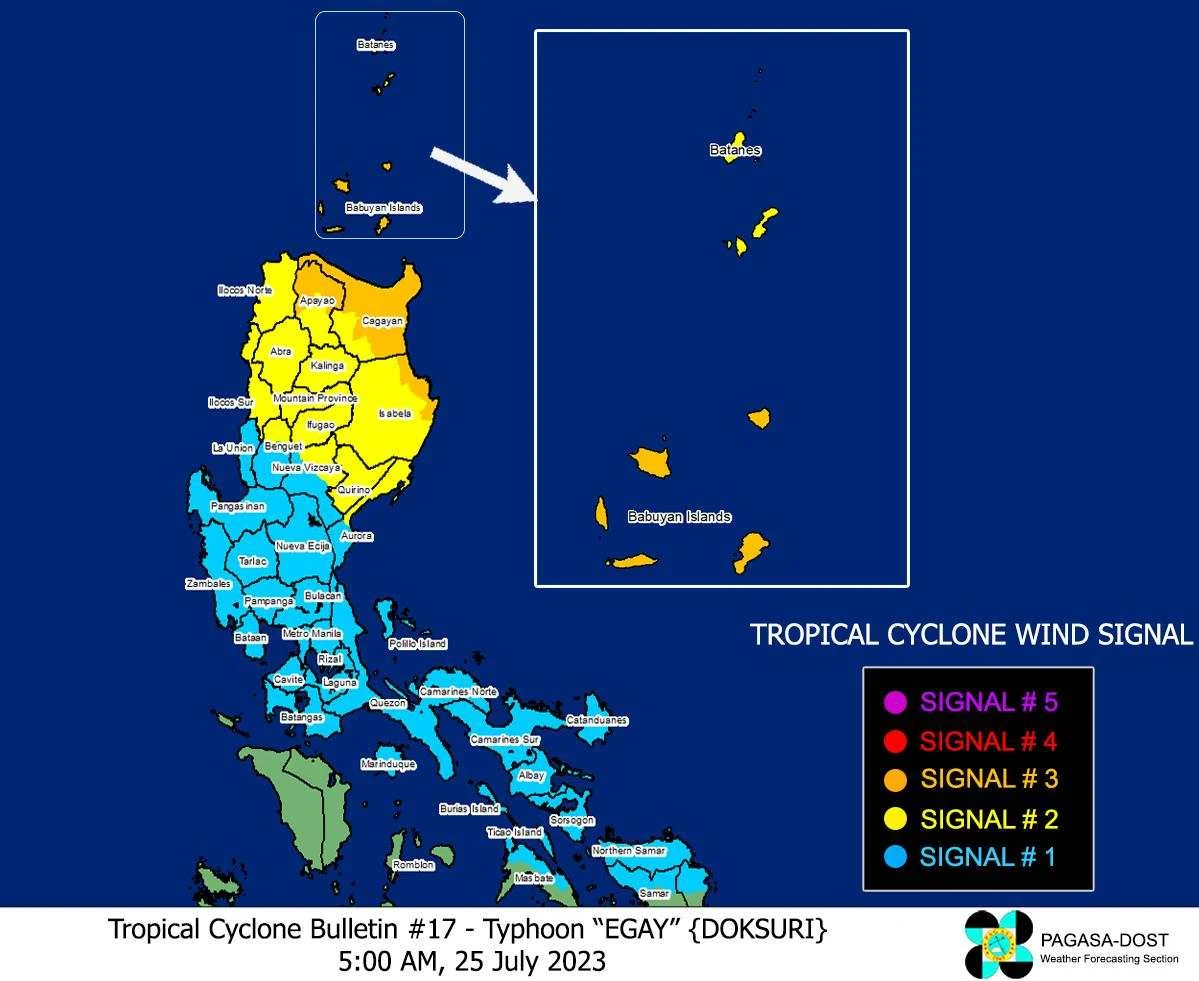 'Bagyong Egay' PAGASA weather update July 25, 2023 signal
