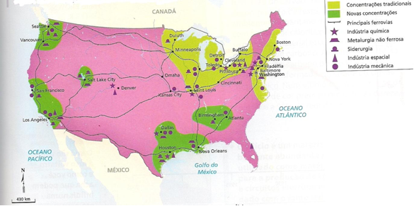 Mapa EUA Estados Unidos