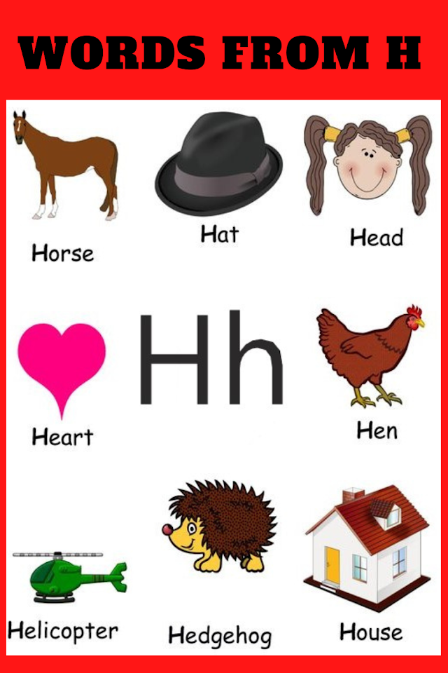 Words That Start With H For Kids
