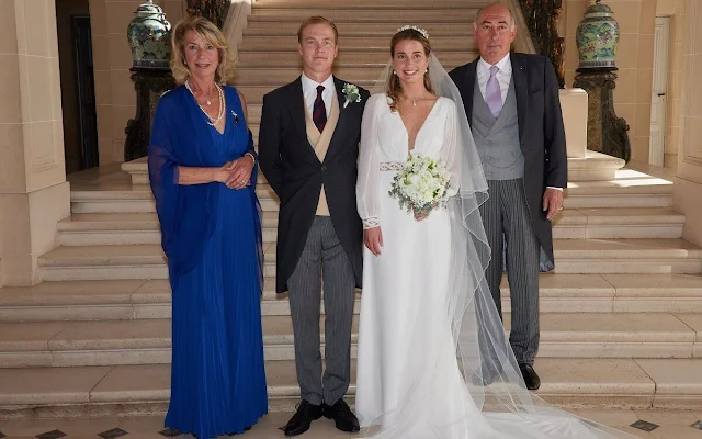 Princess Stephanie wore an one-shoulder gown by Taller Marmo. Princess Marie Astrid wore a ruffled dress by Zimmermann