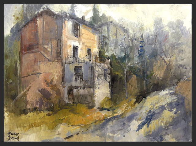 CASA-ANTIGA-MASIA-EL MARGANELL-PINTURA-ART-PAISATGES-COMARCA-BAGES-CATALUNYA-NATURA-CAMINS-ARTISTA-PINTOR-ERNEST DESCALS