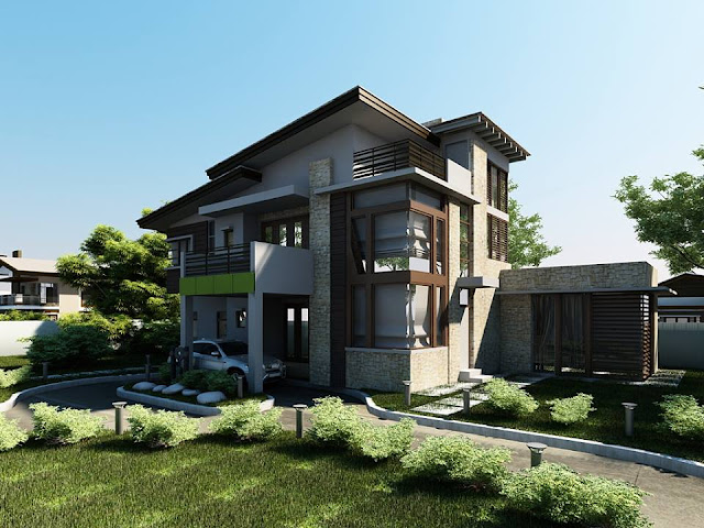 Desain rumah mewah minimalis modern 2 lantai